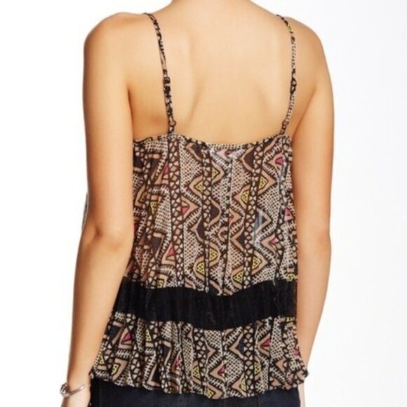 BCBGeneration Printed Woven Cami w/Lace Insert XXS - Picture 5 of 8